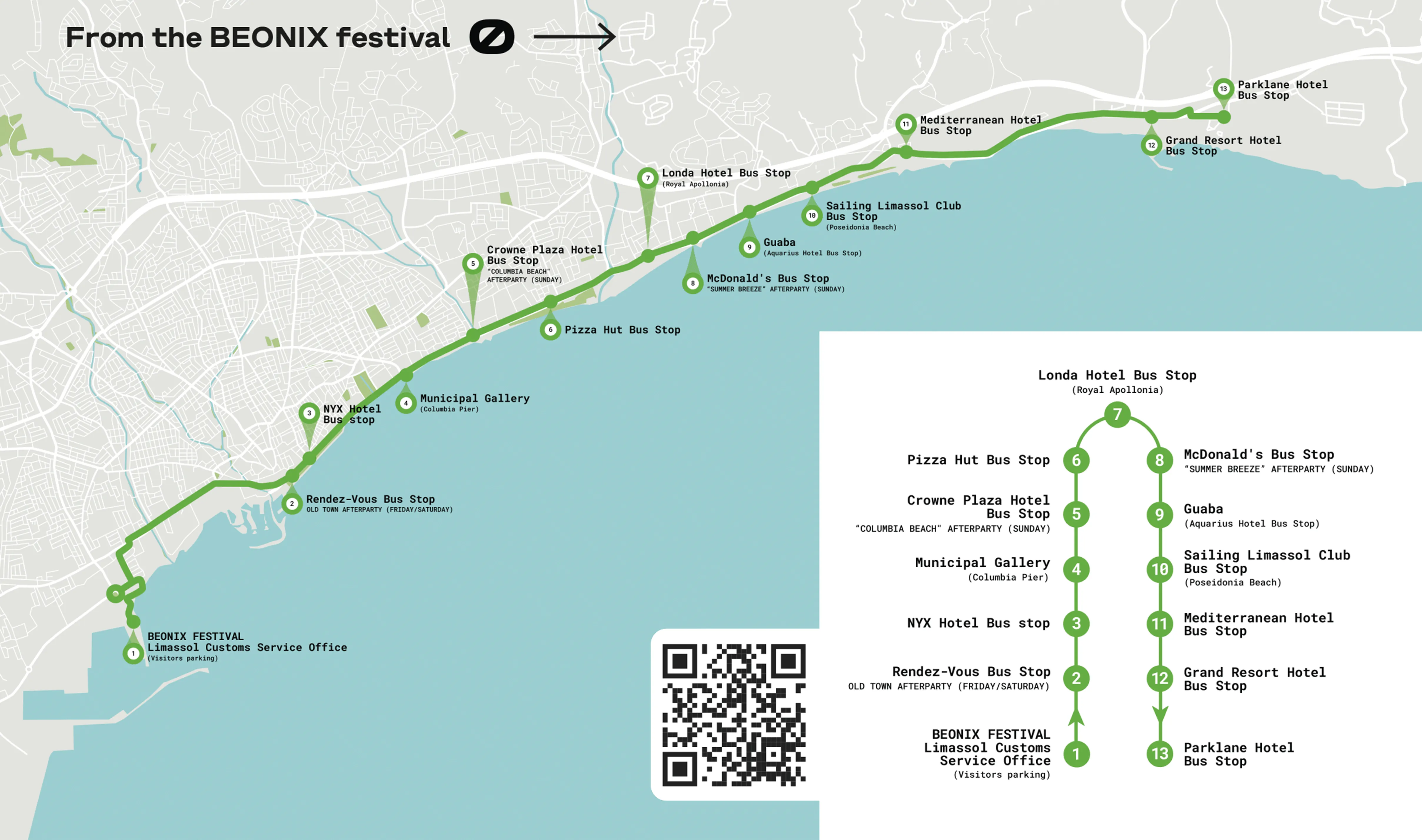 FROM BEONIX Festival Route Map